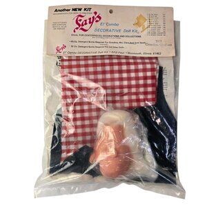 Vintage Dish Soap Bottle Doll Kit Fays Grandpa Gingham NOS Craft Pack Old Man